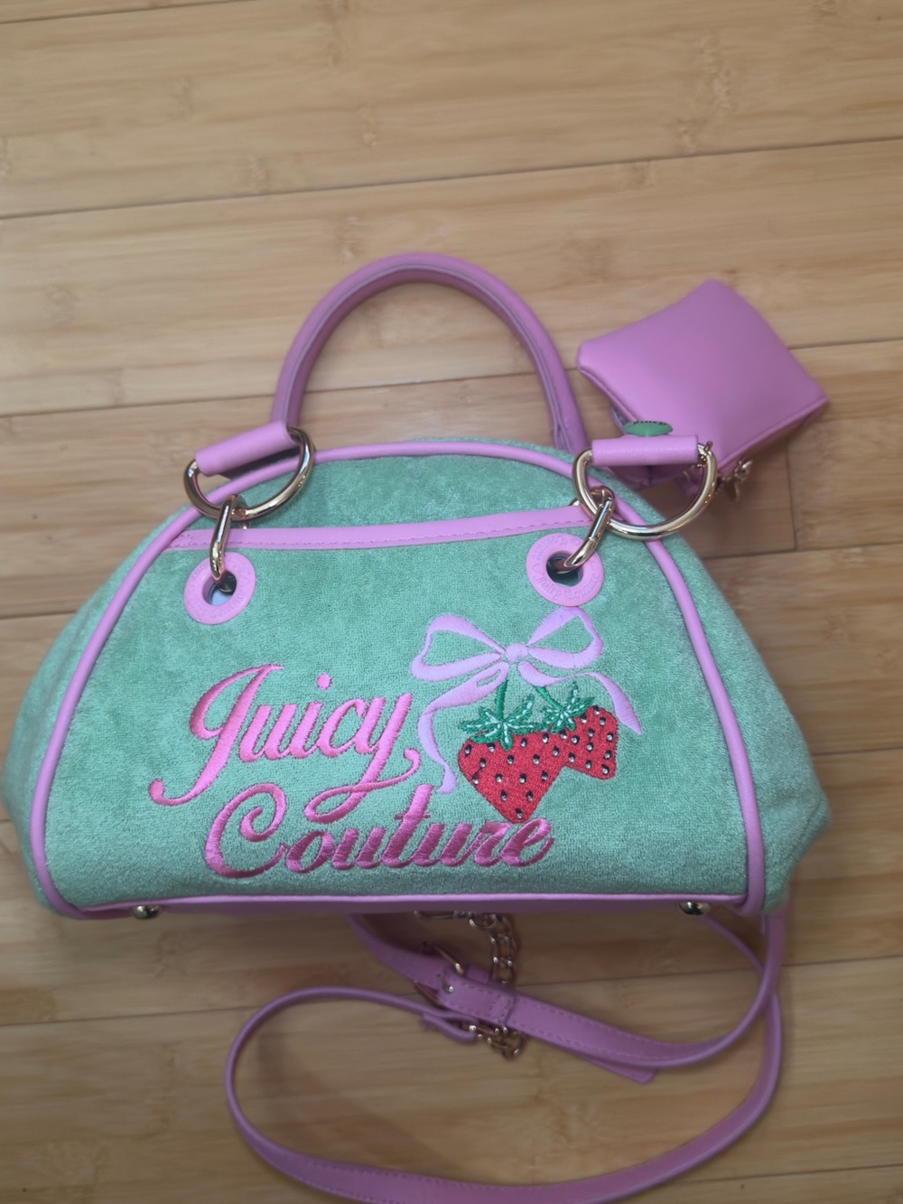 Juicy Couture  Green & Pink Strawberry Satchel